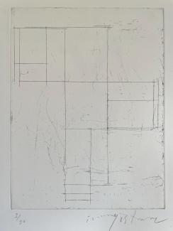 Proportionsstudie till ängel, etsning, 32 x 25 cm
